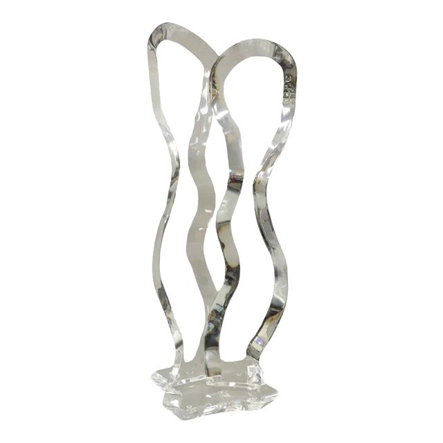 Late 20th Century Vintage Van Teal Mid Century Sculptural Lucite Acrylic Couple Sculpture For Sale
