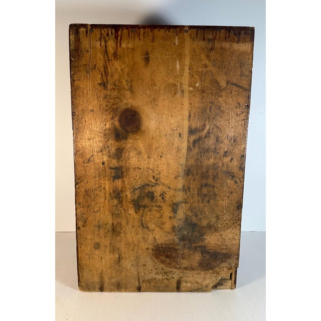 American Antique Pine Three Drawer Chest: Primitive Tabletop Storage For Sale - Image 3 of 10