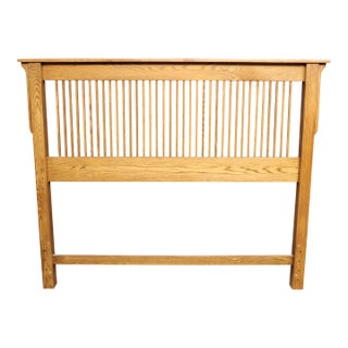 Contemporary Mission Oak Queen Headboard For Sale