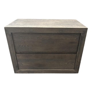 Rh Drifted Reclaimed Oak Closed Nightstand – 32" – Drifted Brown Oak For Sale