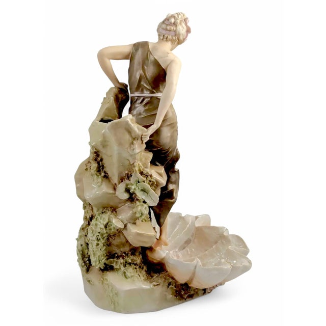 Large Art Nouveau Porcelain Centrepiece from Royal Dux, 1900 For Sale - Image 9 of 17