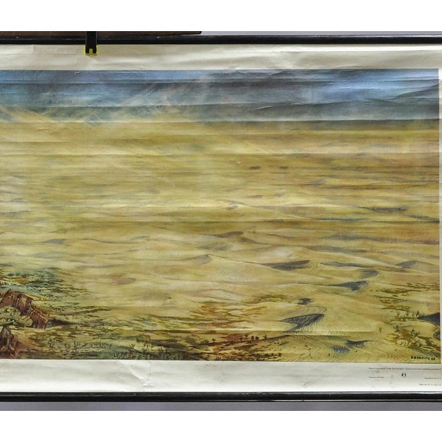 Landscape Middle Asia Desert with River Oasis Rollable Wall Chart For Sale - Image 4 of 5