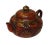 This is an art work display of oriental Chinese teapot which is made of Zisha clay and hand painted with golden color...