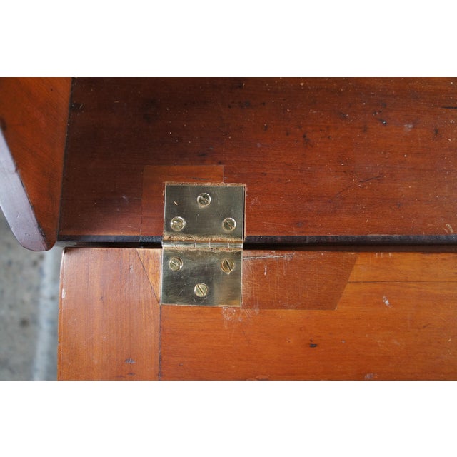 Brown Antique Georgian Flame Mahogany Slant Front Secretary Writing Desk Bureau For Sale - Image 8 of 16