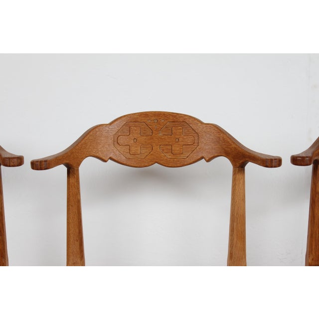 Danish Dining Chairs in Oak by Henning Kjærnulf for EG Møbler, 1970s, Set of 4 For Sale - Image 9 of 15