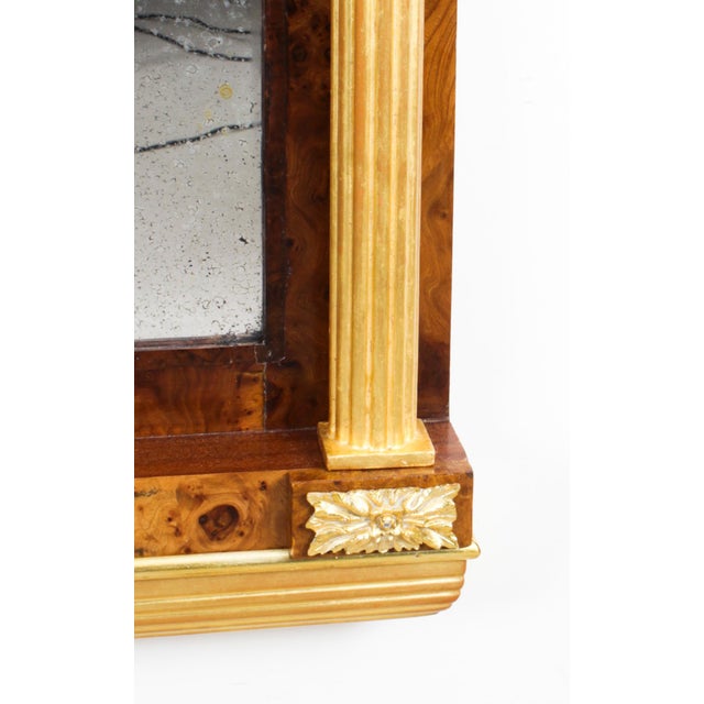 Antique French Burr Walnut Parcel Gilt Mirror, 1800s For Sale - Image 9 of 12