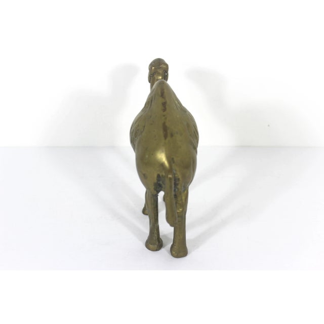 Metal Large Vintage Solid Brass Camel Vintage Brass With Patina For Sale - Image 7 of 10