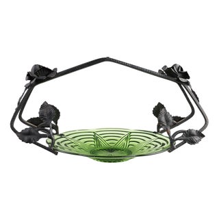 Art Deco Glass and Metal Fruit Bowl, France, 1920s For Sale