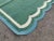 Textile Handmade Cotton Vegetable Dyed Scalloped Edge Rug in Forest Green With Cream and Teal Blue Border - 9x12 For Sale - Image 7 of 11