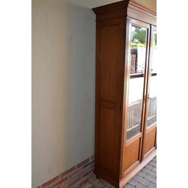 Brown Antique Art Deco Oak Bookcase For Sale - Image 8 of 10