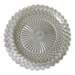 Vintage Depression Glass “Waffle” Design Platter