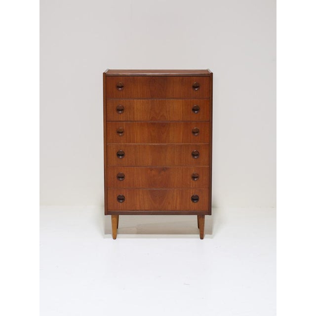 Tall Vintage Danish Teak Chest of Drawers, 1960s For Sale - Image 11 of 11