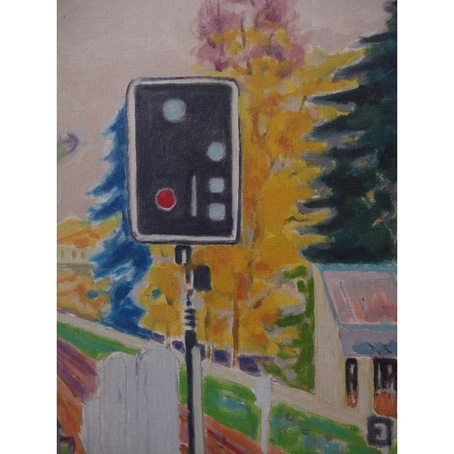 Jules Cavailles, Train Track: The Signal, Oil on Canvas For Sale - Image 5 of 10