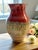 Late 20th Century Ray Pottery Drip Glaze Vase North Carolina Studio Art-Red Green Brown-Ceramic For Sale - Image 4 of 8