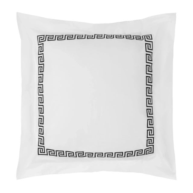 Greek Key Euro Sham, Black