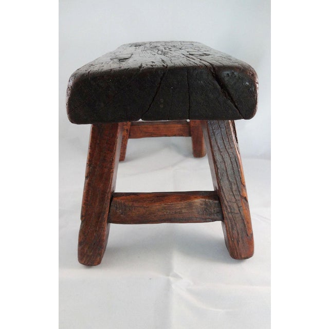 Wood Primitive Wood Stool For Sale - Image 7 of 7