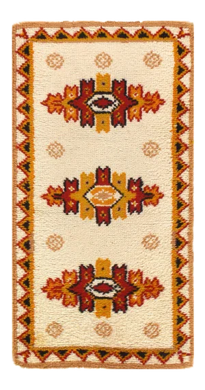 Ivory Fine Hand Knotted Vintage Moroccan Rug 2'3'' X 4'6''