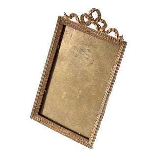 Large Antique Brass Frame With Bow | Tabletop For Sale
