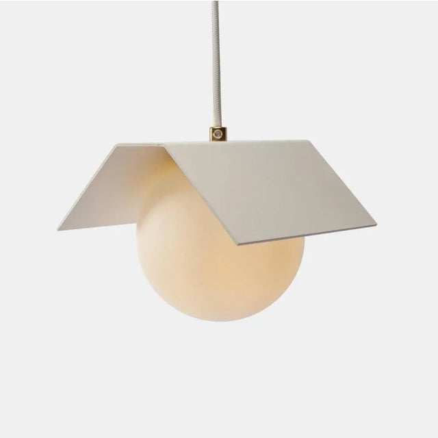 Twain ex pure white suspended light by lexavala dimensions: w 16 x d 16 x h 13 cm materials: brass or stainless steel ring...