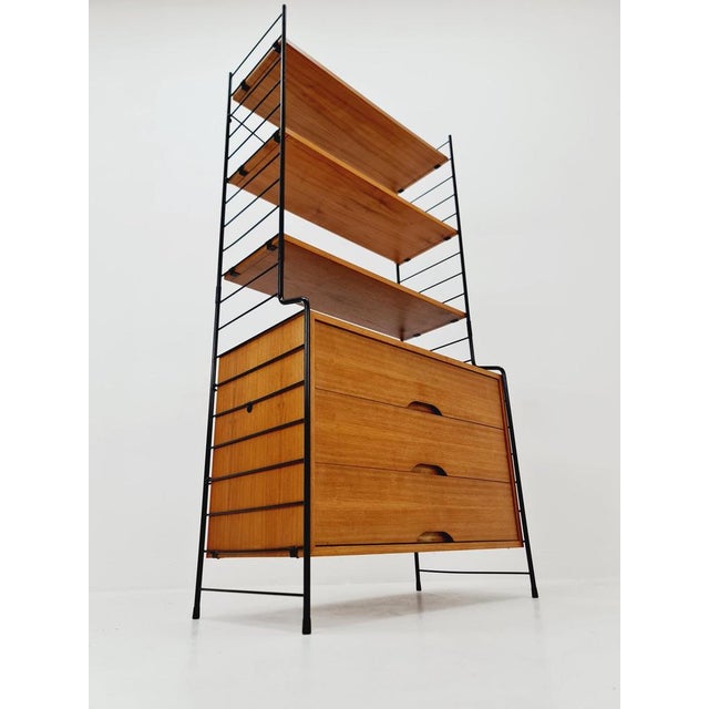 Wood Bookcase with Cabinet in Teak from WHB Germany, 1950s For Sale - Image 7 of 11