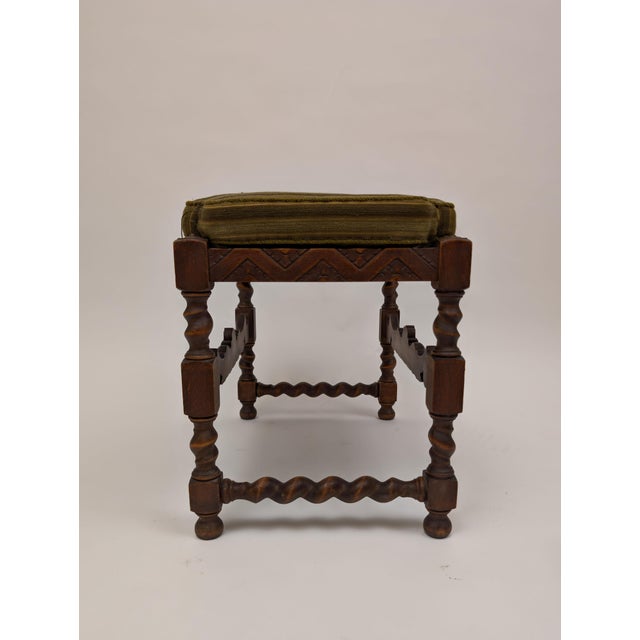 Antique Carved Walnut Stool For Sale - Image 9 of 9