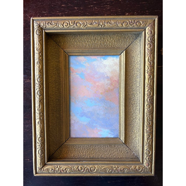 Contemporary 2025 Jennifer Bezaire Pink Clouds in Blue Skies in Vintage Frame For Sale - Image 3 of 3