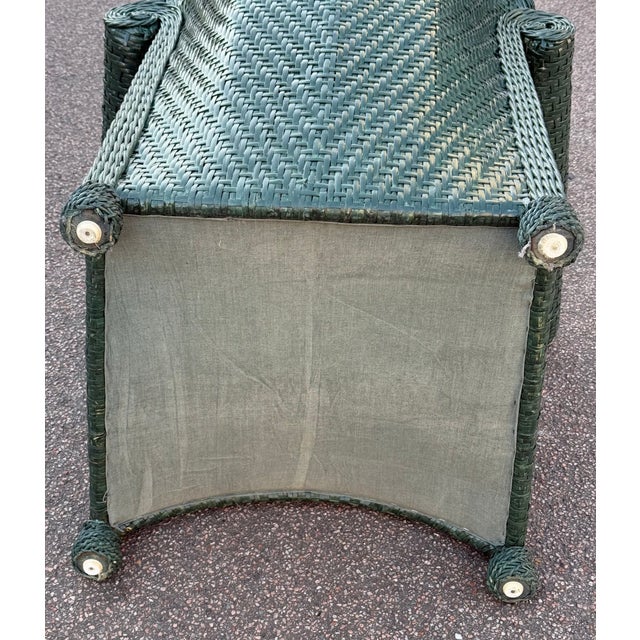 Vintage Green Wicker Style Chair For Sale - Image 6 of 13