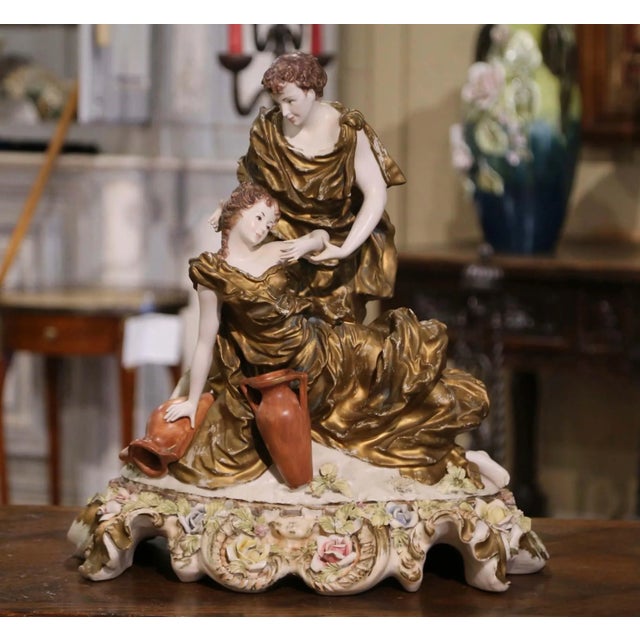 Mid 20th Century Mid-Century Italian Capodimonte Style Porcelain Figural Group by Benrose For Sale - Image 5 of 12