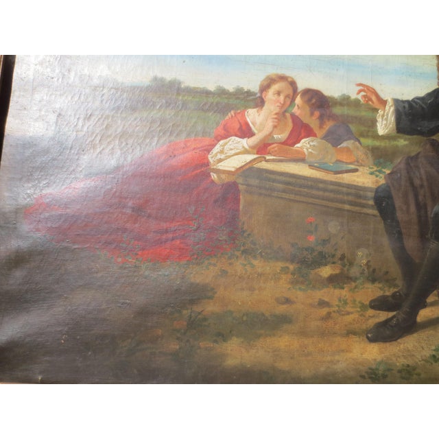 Cornflower Blue Blind Milton Dictates to His Daughters 19th Century For Sale - Image 8 of 9