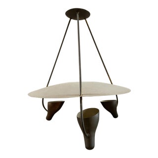 Stilnovo Style Lightolier Mid-Century Pendant Chandelier For Sale