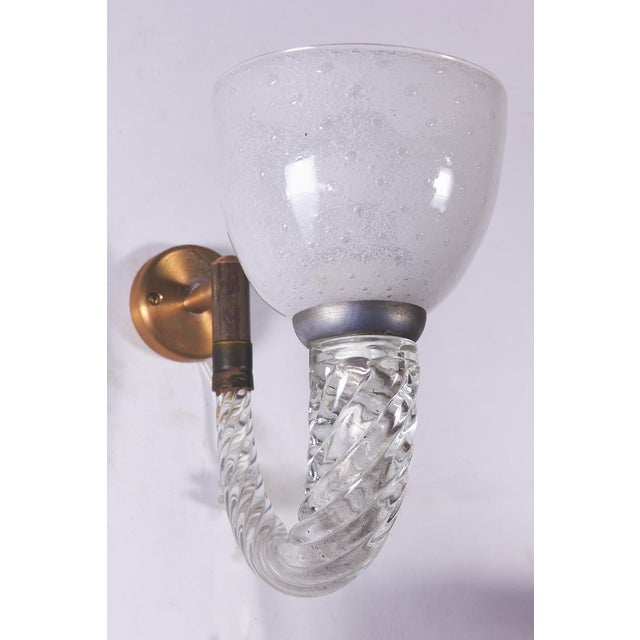 Brass and Glass Wall Lamps from Ercole Barovier, 1940s, Set of 2 For Sale - Image 12 of 18