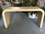 You are viewing a very cool Custom Made Waterfall Console Table c1980s. The design features a curved "waterfall" body, in...