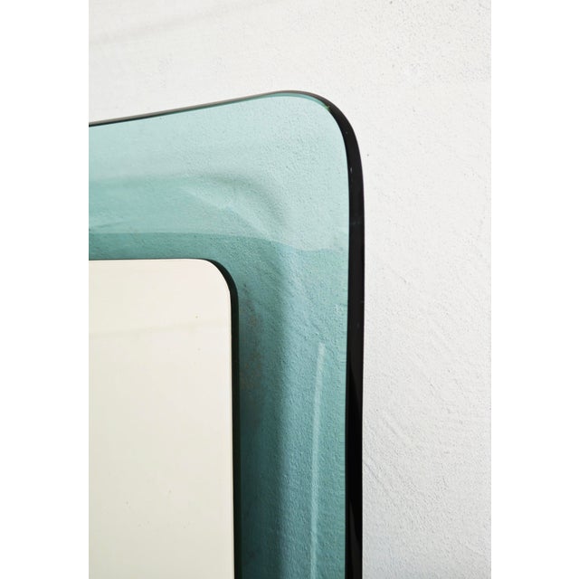 Mid-Century Modern Aquamarine Stained Glass Wall Mirror by Max Ingrand for Fontana Arte, 1950s For Sale - Image 12 of 18