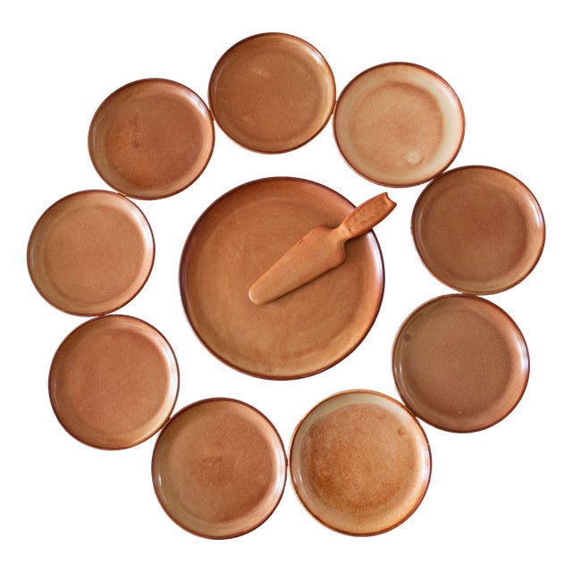 Cake Service from Vallauris, 1950s, Set of 10 For Sale