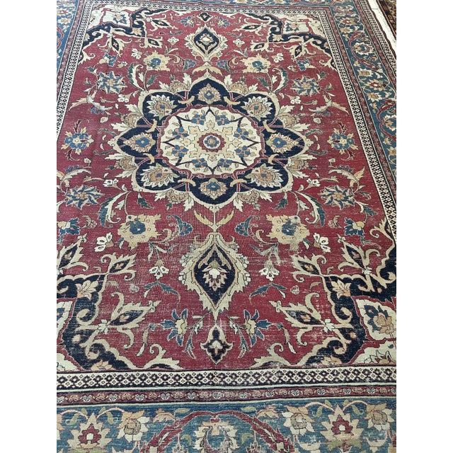 Antique N.East Persian Dorokhsh Rug , 8'4 X 10' For Sale - Image 9 of 10