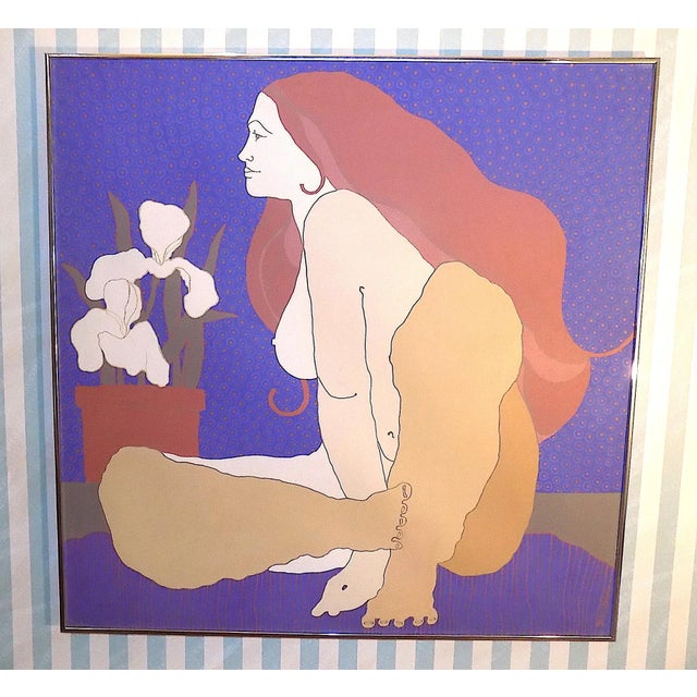 Purple Original Post Modern Oil on Canvas-Seated Nude Female-Signed-Gabriella Sanchez-Listed American Artist For Sale - Image 8 of 8