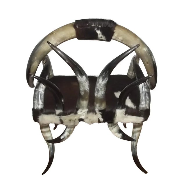 American Mid 20th Century Steer Horn Chair For Sale - Image 3 of 3