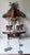 Wooden Wall Shelf a Vintage Carousel, Featuring a Canopy Top, Three Cut-Out Carousel Horses Blue Floral Ribbons, and Dangling Heart Accents. For Sale - Image 4 of 4
