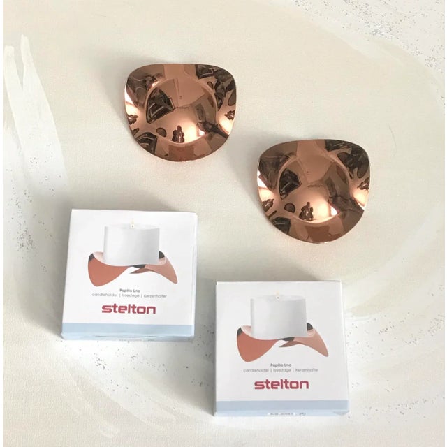 Stelton Denmark Papilio Metal Candleholder - copper color -Designed by Klaus Rath -Brandnew in box -Mid-century modern...