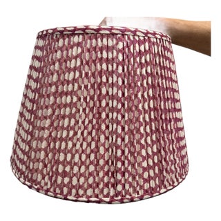 Fermoie 18" Inch Gathered Bedwyn Fuchsia Wicker Lampshade For Sale