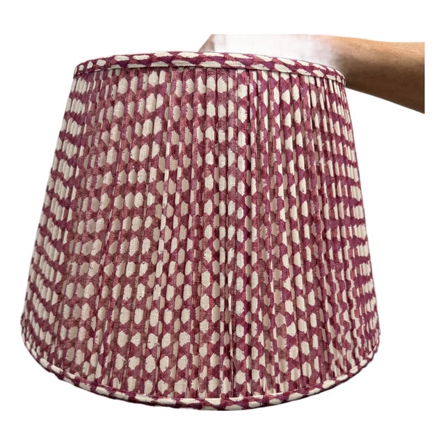 Fermoie 18" Inch Gathered Bedwyn Fuchsia Wicker Lampshade For Sale