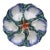 Majolica Oyster Blue Orange Starfish Plate Digoin, Circa 1900 For Sale