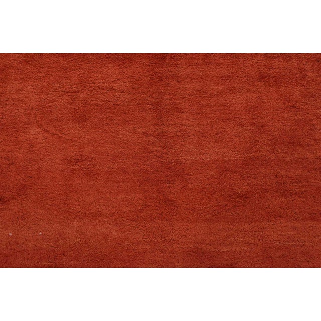 Gabbeh Rug 8’2” X 10’5” Red Wool Vintage Hand-Knotted Oriental Carpet For Sale In Philadelphia - Image 6 of 15