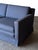1960s Vintage Mid-Century Navy Jacquard Skirted Tuxedo Sofa For Sale - Image 11 of 18