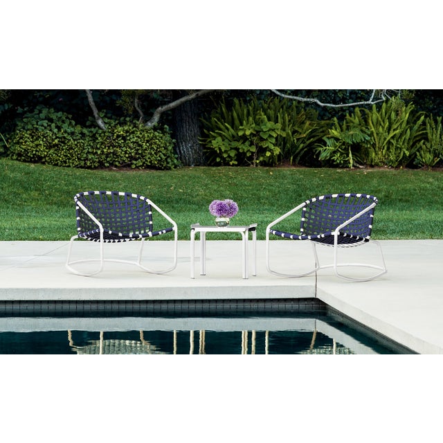 Brown Jordan Kantan Aluminum 20" Round Occasional Table, Dove frame For Sale - Image 10 of 11