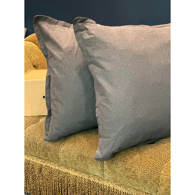 Traditional Pair of Eastern Accents Monterosa Cotton Flannel Euro Shams For Sale - Image 3 of 5