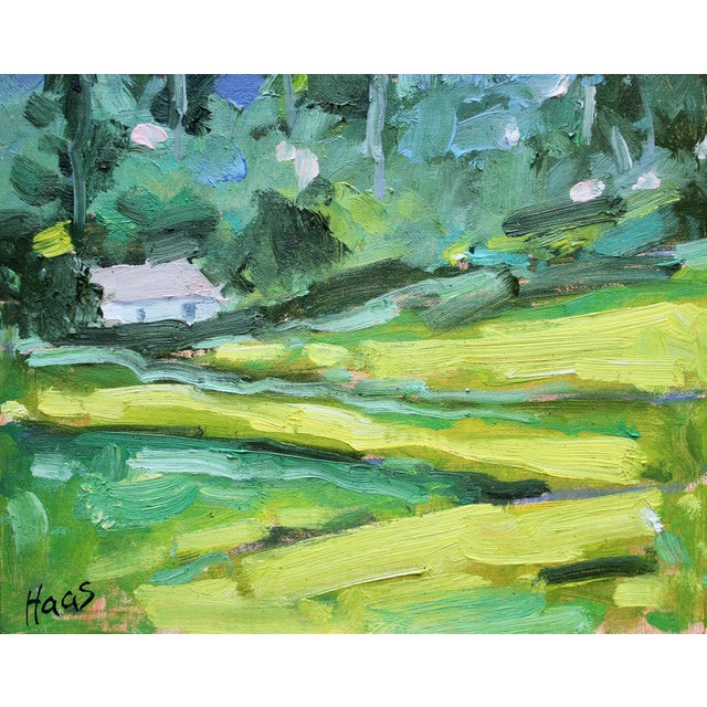 Textile Contemporary Landscape Oil Painting Original Art For Sale - Image 7 of 9