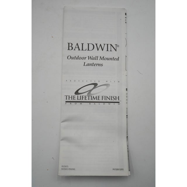 Baldwin Brass & Glass Exterior Lantern For Sale - Image 12 of 12