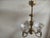 Small three-arm chandelier made of brass and glass, 1970s Brass chandelier with hand-blown shades. Bulbs: 3 pieces, E 14....