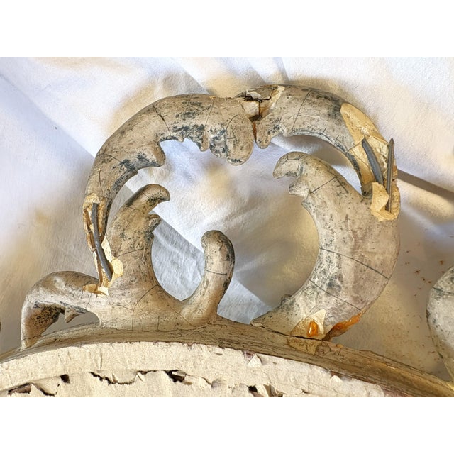 1900's Hollywood Regency Style Wood With Plaster Wall Mirror With Curved Foliate Design For Sale - Image 18 of 18